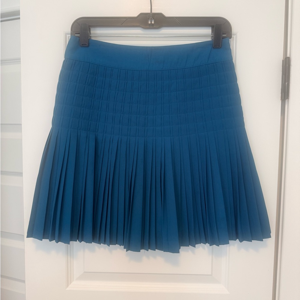 J. Crew Teal Blue Pleated Mini Skirt